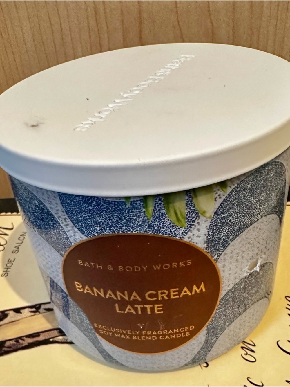 Bath & Body Works Banana Cream Latte Scented 3-Wick Candle